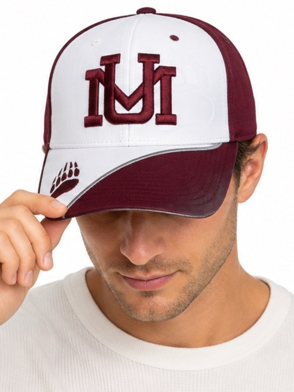 Montana Grizzlies NCAA Maroon White Embroidered Adjustable Hat Cap one size